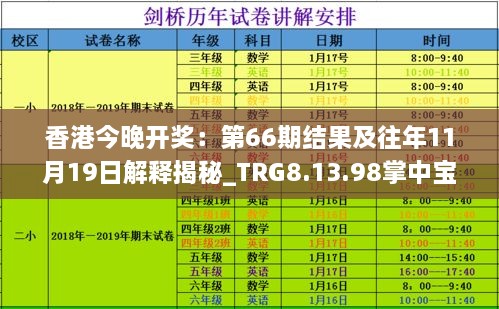 香港今晚開獎：第66期結(jié)果及往年11月19日解釋揭秘_TRG8.13.98掌中寶