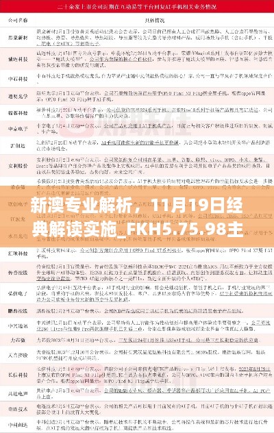 新澳專業(yè)解析，11月19日經(jīng)典解讀實施_FKH5.75.98主力版