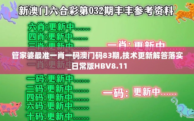 管家婆最準一肖一碼澳門碼83期,技術(shù)更新解答落實_日常版HBV8.11