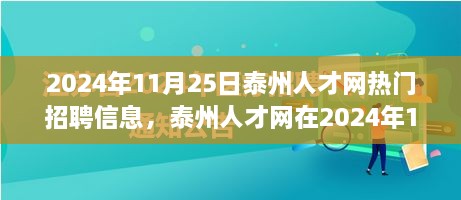 2024年11月25日泰州人才網(wǎng)熱門招聘信息，泰州人才網(wǎng)在2024年11月25日的熱門招聘信息全面解讀