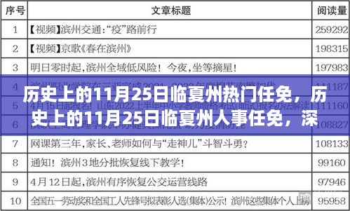 歷史上的11月25日臨夏州熱門任免，歷史上的11月25日臨夏州人事任免，深度解析與觀點闡述