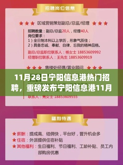 寧陽信息港11月28日熱門招聘，科技新品引領(lǐng)智能未來，生活新潮流觸手可及