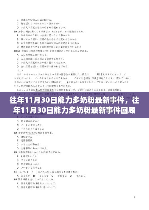 往年11月30日能力多奶粉最新事件，往年11月30日能力多奶粉最新事件回顧與解析