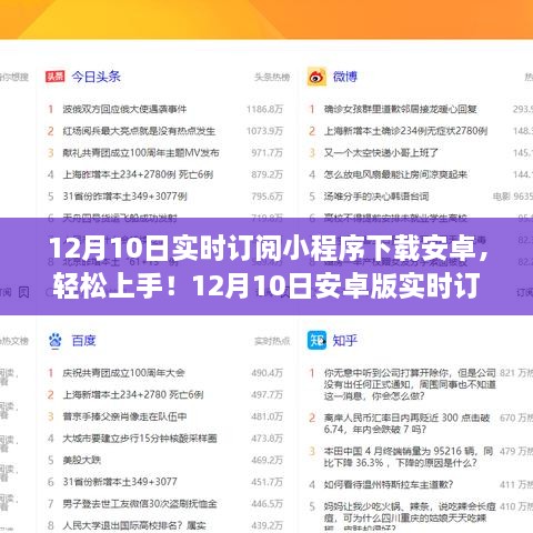 12月10日安卓版實(shí)時(shí)訂閱小程序下載教程，初學(xué)者與進(jìn)階用戶指南