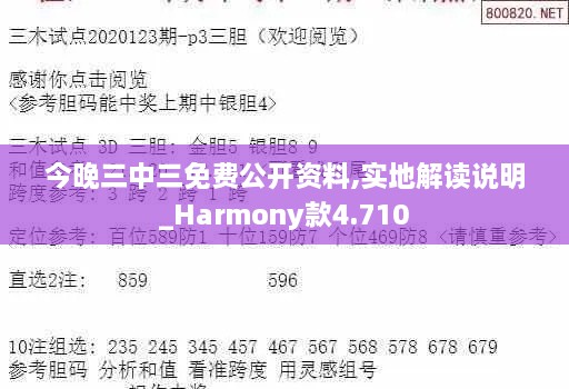 今晚三中三免費公開資料,實地解讀說明_Harmony款4.710