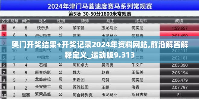 奧門開獎結果+開獎記錄2024年資料網(wǎng)站,前沿解答解釋定義_運動版9.313