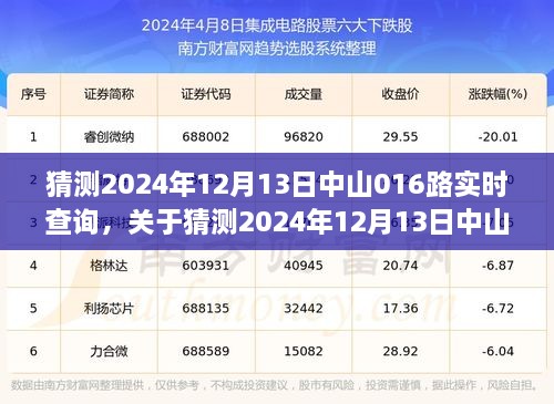 關于中山公交016路實時查詢的預測與探討，2024年12月13日實時查詢分析