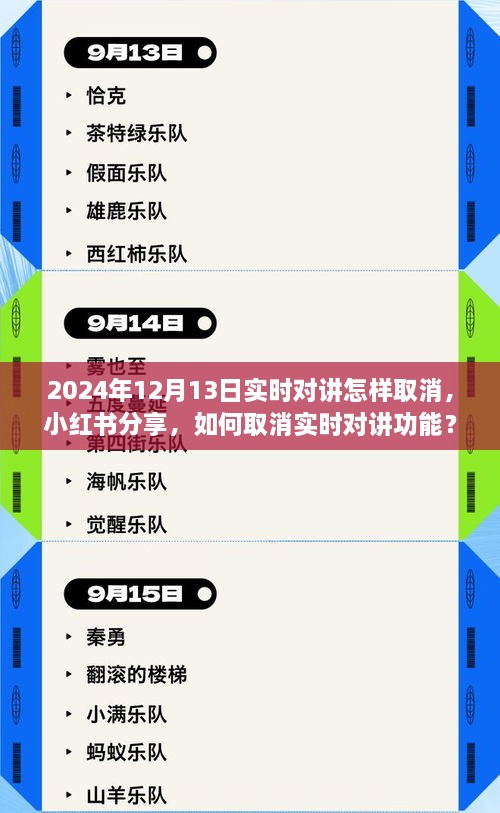 小紅書教程，如何取消實時對講功能？詳細步驟，操作無憂（2024年最新版）