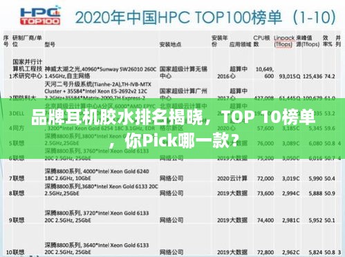 品牌耳機(jī)膠水排名揭曉，TOP 10榜單，你Pick哪一款？