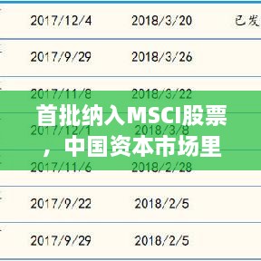 首批納入MSCI股票，中國資本市場里程碑事件揭曉！