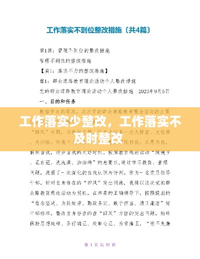 工作落實少整改，工作落實不及時整改 